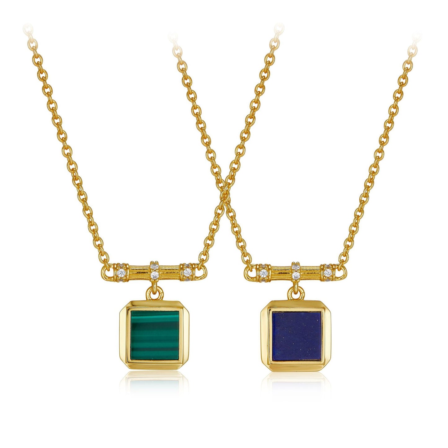 Sterling Silver Lapis Lazuli Malachite Necklace