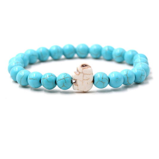 European And American Blue Pine Green Malachite Elephant Bracelet