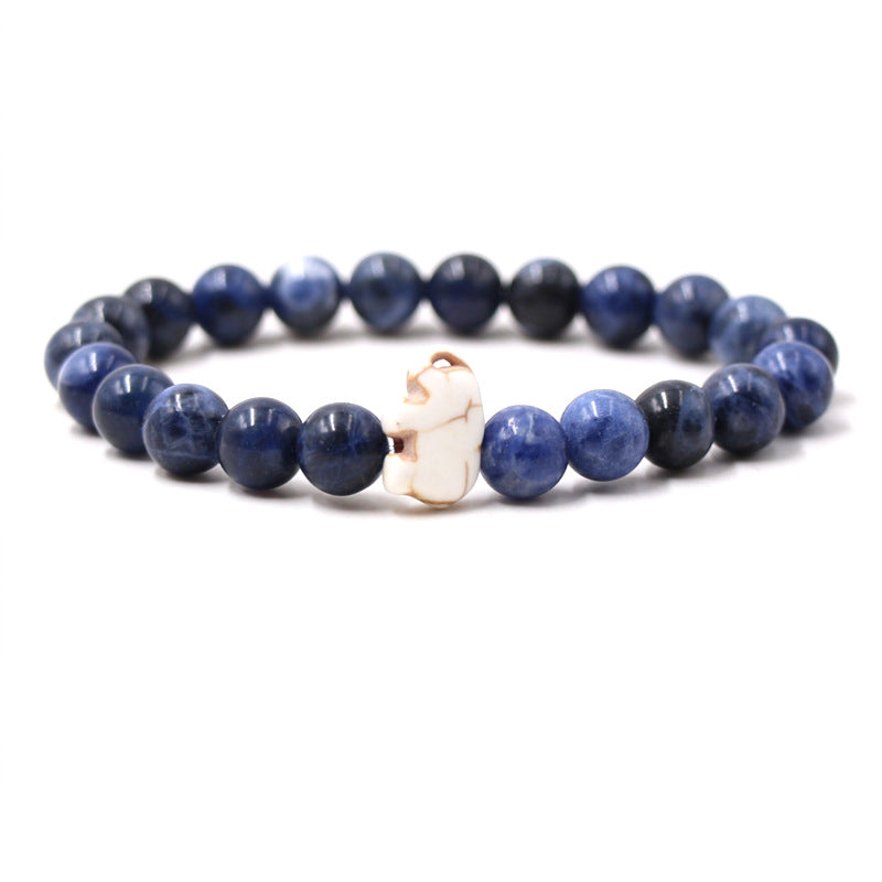 European And American Blue Pine Green Malachite Elephant Bracelet