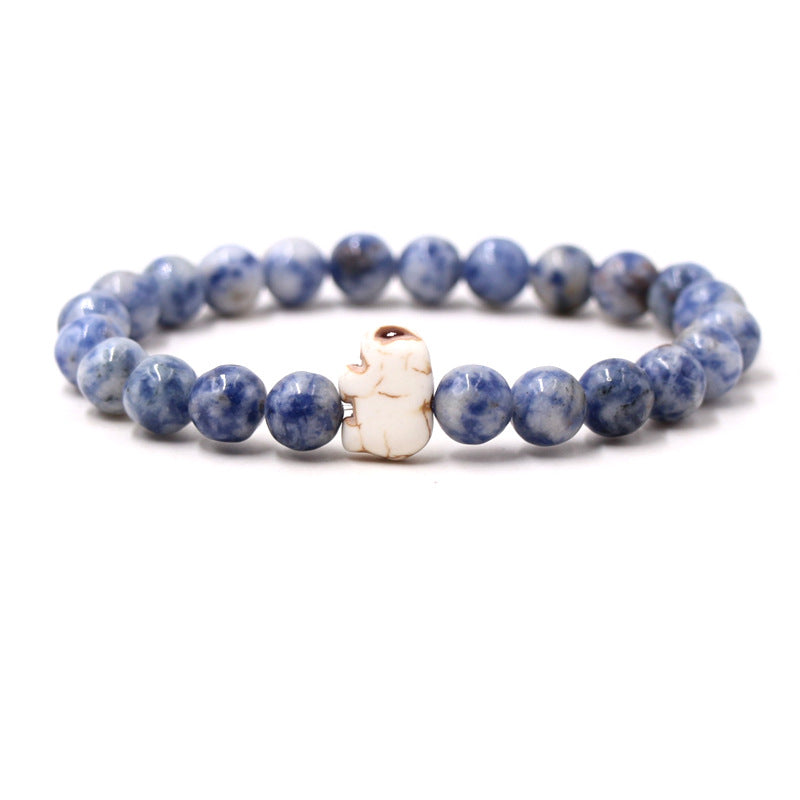 European And American Blue Pine Green Malachite Elephant Bracelet