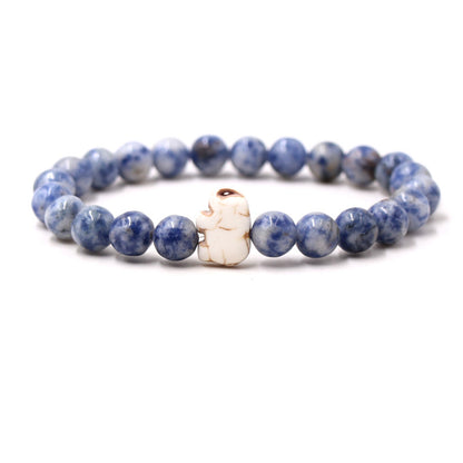 European And American Blue Pine Green Malachite Elephant Bracelet