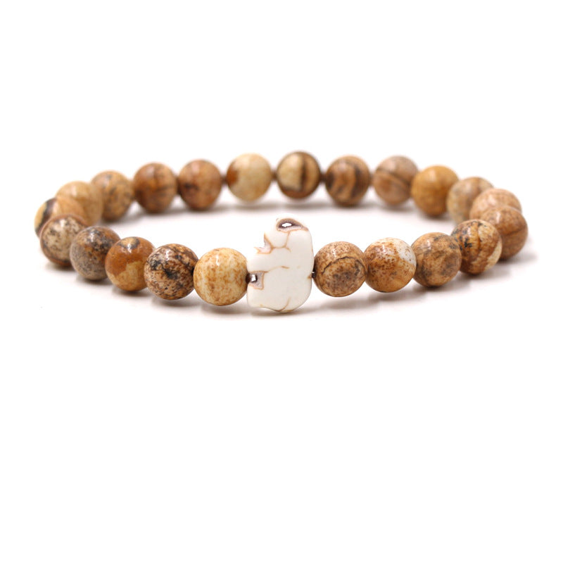 European And American Blue Pine Green Malachite Elephant Bracelet