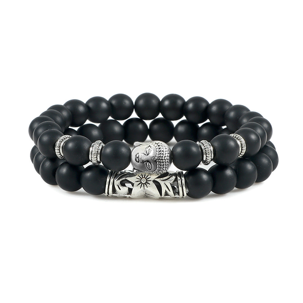 Wooden Bead Bracelet Buddha Head Men's And Women's Suits Hollow Out Hand Jewelry