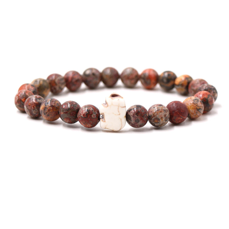 European And American Blue Pine Green Malachite Elephant Bracelet