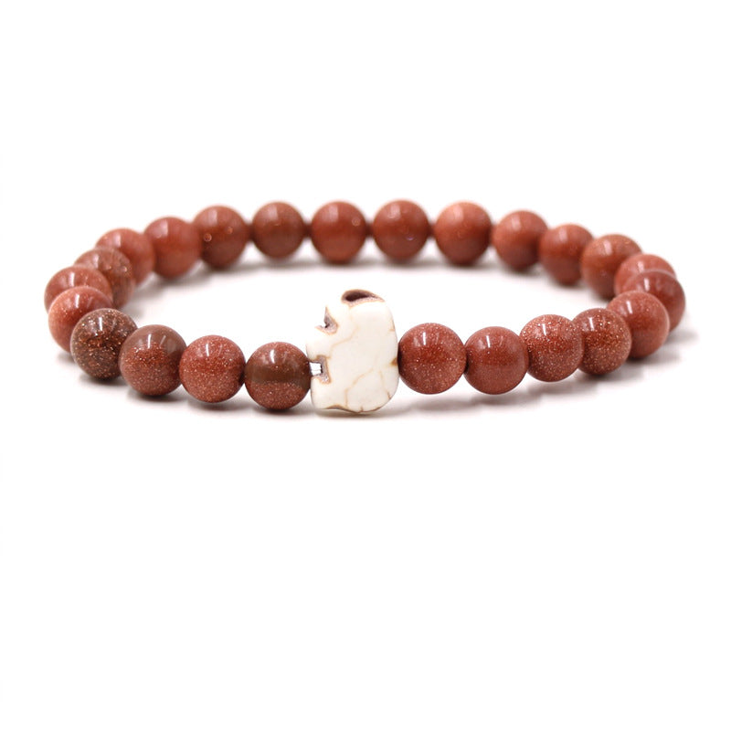 European And American Blue Pine Green Malachite Elephant Bracelet