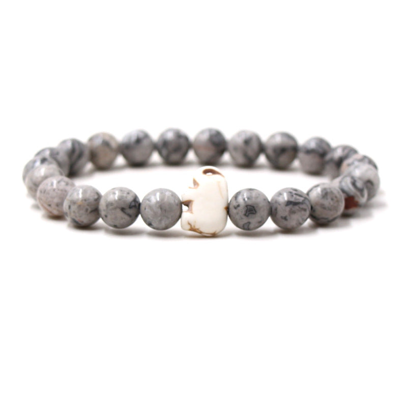 European And American Blue Pine Green Malachite Elephant Bracelet