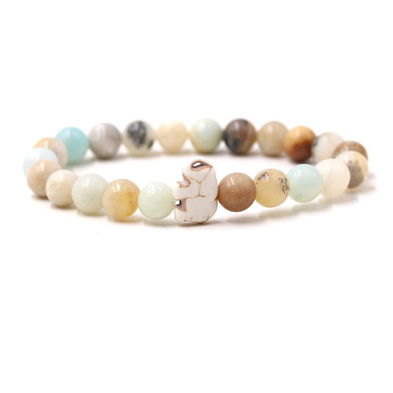 European And American Blue Pine Green Malachite Elephant Bracelet