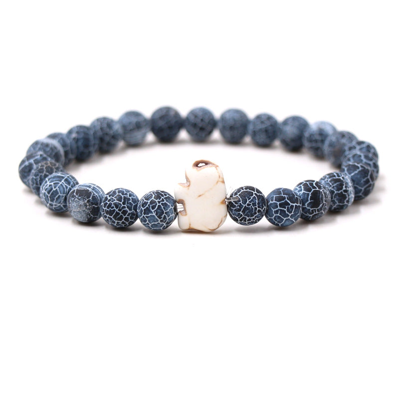 European And American Blue Pine Green Malachite Elephant Bracelet