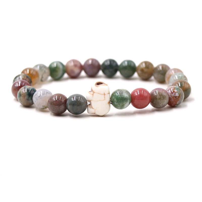 European And American Blue Pine Green Malachite Elephant Bracelet