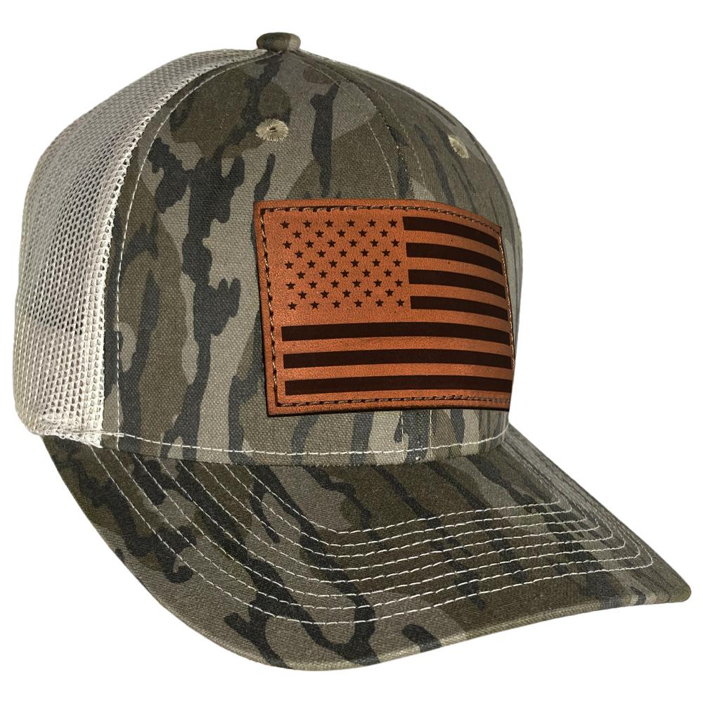 Outdoor Cap Company Caps Hats &amp; Beanies|Hats Outdoor Cap Company Outdoor Cap Bottomland Trucker With USA Flag Leather Patch