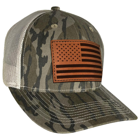 Outdoor Cap Company Caps Hats &amp; Beanies|Hats Outdoor Cap Company Outdoor Cap Bottomland Trucker With USA Flag Leather Patch