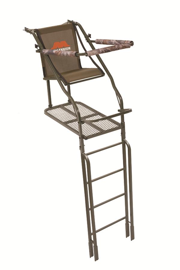 Millennium Ladder Treestands Millennium Millennium 21' Ladder Stand W Double-Size Platform & Safe-Link 35' Safety Line - MOTOR FREIGHT ONLY