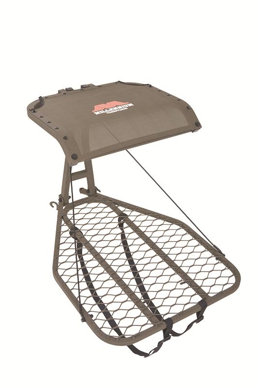 Millennium Hang On Treestands Millennium Millennium M50 Steel Leveling Hang-On Tree Stand With Footrest Includes Safe-Link 35' Safety Line