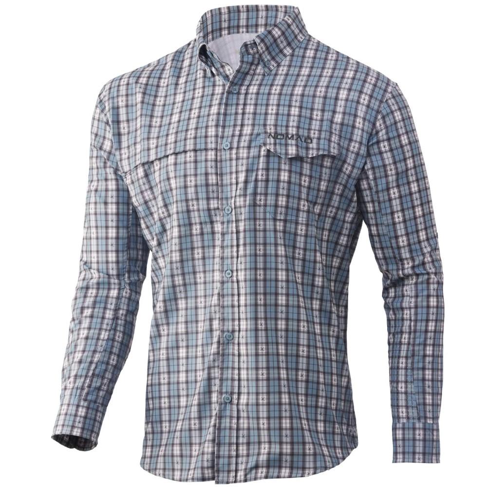 Nomad Long Sleeve Shirts Nomad Nomad Stretch-Lite Plaid Long Sleeve Shirt Silver Blue M