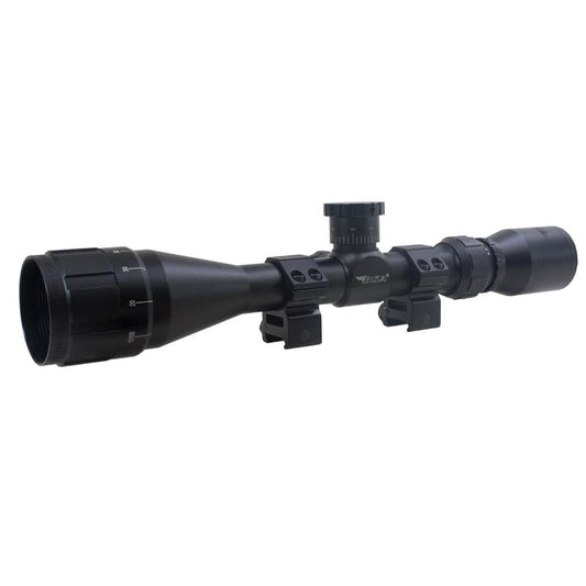BSA Rimfire Scopes BSA BSA Sweet 22 3-9x40mm Adjustable Objective Rifle Scope SFP 30/30 Duplex Reticle Non Illuminated Black with Dovetail Rings Blister