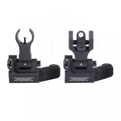 Troy Industries Rifle Sights Troy Industries TROY 45-Degree Offset Sight Set - SSIG-45S-HRBT-00 - HK Front & Round Rear - Black