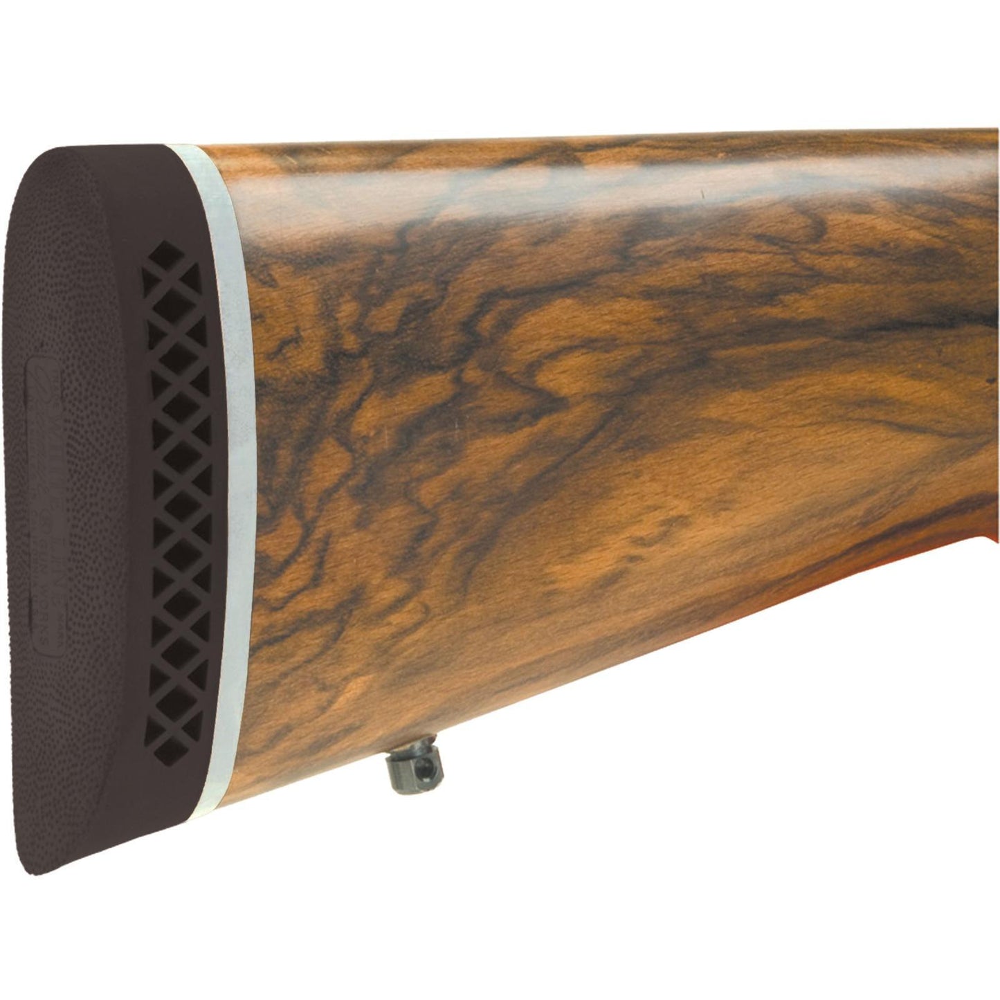 Pachmayr/Tacstar Division Recoil Pads Pachmayr/Tacstar Division Pachmayr Deluxe Recoil Pad - Medium 540" L x 1.95" W x 1.10" T Black/White Line Base