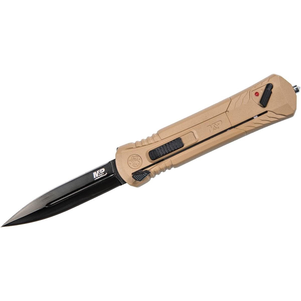Battenfeld Knives Knives &amp; Edged Tools|Knives Battenfeld Knives Smith & Wesson M&P Spear Tip OTF Automatic Knife 3 7/10" Blade FDE