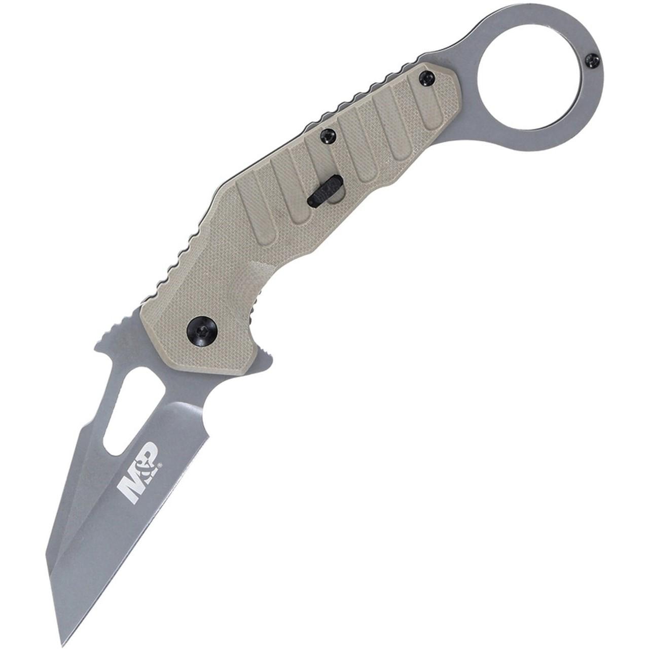 Battenfeld Knives Knives &amp; Edged Tools|Knives Battenfeld Knives Smith & Wesson M&P Extreme Ops Karambit Knife 3" Blade FDE