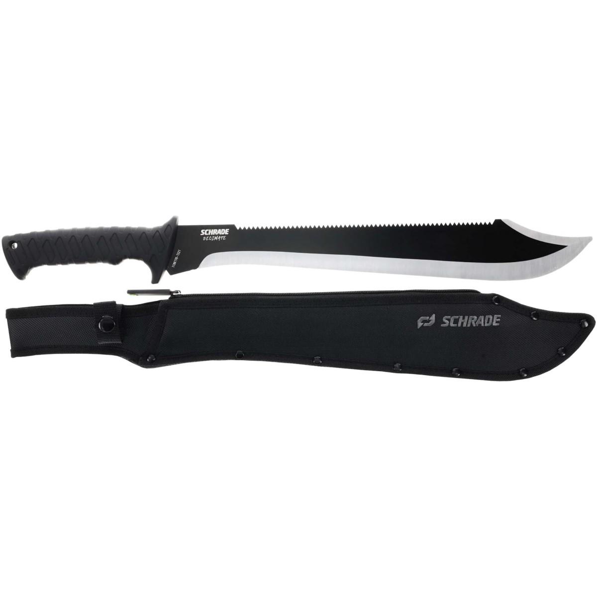 Battenfeld Knives Knives &amp; Edged Tools|Axes Hatchets &amp; Machetes Battenfeld Knives Schrade Decimate Sawback Machete 14" Blade Black