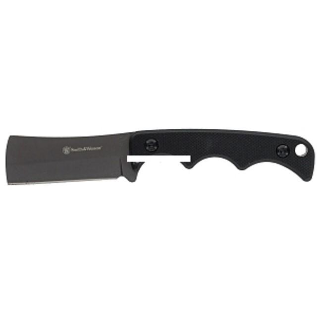 Battenfeld Knives Knives &amp; Edged Tools|Knives Battenfeld Knives Smith & Wesson H.R.T. Cleaver Neck Fixed Knife 2" Cleaver Blade Black with Nylon Sheath