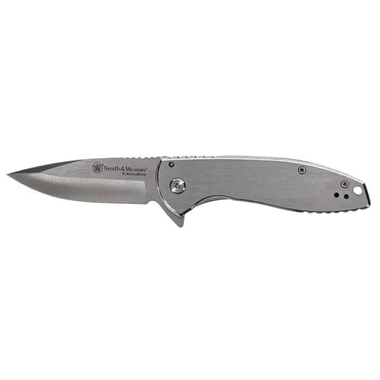 Battenfeld Knives Knives Battenfeld Knives Smith & Wesson KT Executive Platinum Folding Knife 3" Drop Point Blade Silver