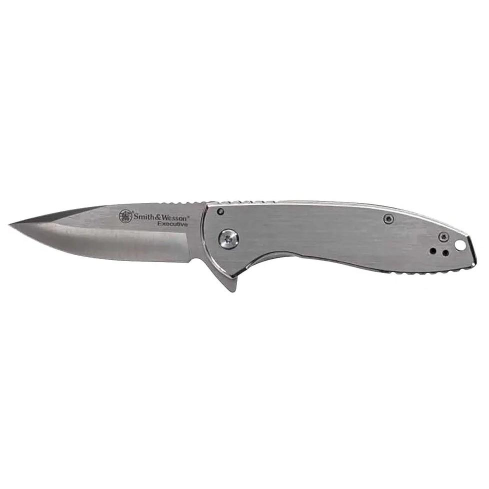 Battenfeld Knives Knives Battenfeld Knives Smith & Wesson KT Executive Platinum Folding Knife 3" Drop Point Blade Silver Box