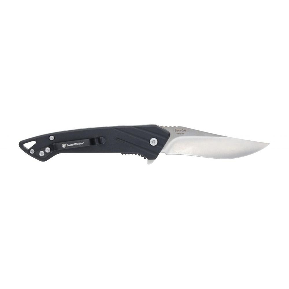 Battenfeld Knives Knives Battenfeld Knives Smith & Wesson Black Ops Folding Knife 3" Recurve Blade Black Box
