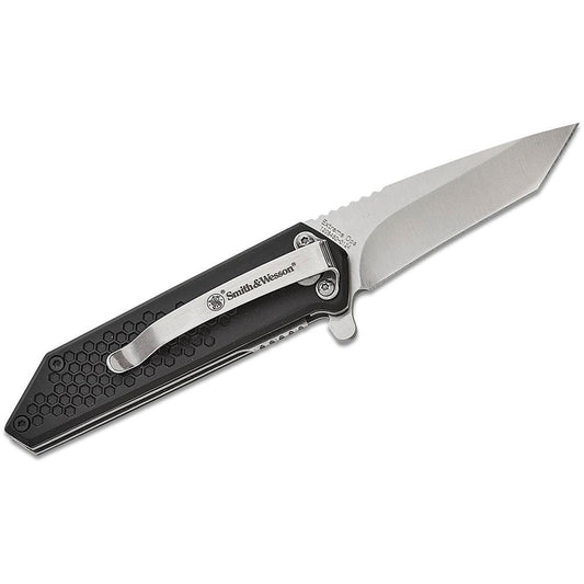 Battenfeld Knives Knives Battenfeld Knives Smith & Wesson Extreme Ops Spring Assist Folding Knife 2-1/2" Tanto Blade Black