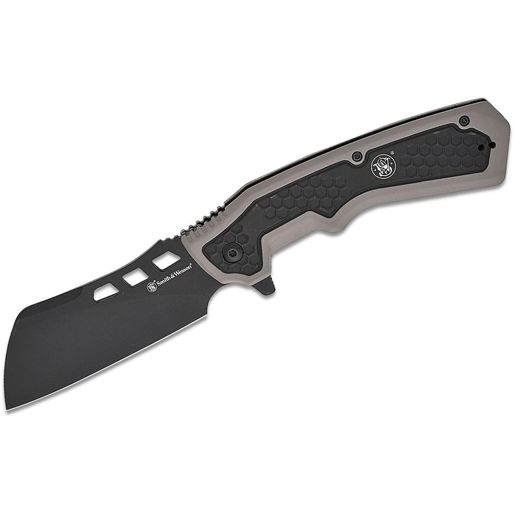 Battenfeld Knives Knives Battenfeld Knives Smith & Wesson Extraction and Evasion Assisted Folding Knife 3-1/2" Cleaver Blade Black