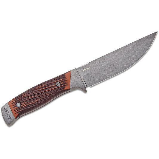 Battenfeld Knives Knives Battenfeld Knives Old Timer Frontier Fixed Blade Knife 5" Drop Point Blade Wood Box
