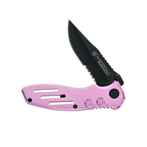 Battenfeld Knives Knives &amp; Edged Tools Battenfeld Knives Smith & Wesson Extreme Ops Folding Knife 3-1/10" Blade Pink