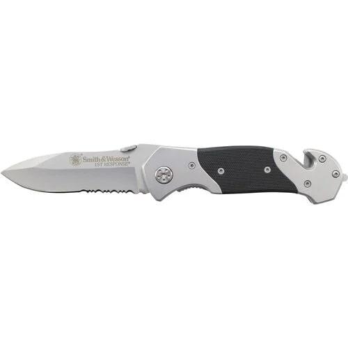 Battenfeld Knives Knives &amp; Edged Tools|Knives|Knives &amp; Edged Tools Battenfeld Knives Smith & Wesson 1st Response Drop Point Folding Knife 3 3/10" Blade Black and Silver