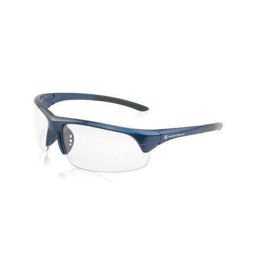 AOB Hunting Eyewear|Safety Glasses|Shooting Glasses AOB Smith & Wesson Corporal Shooting Glasses Half Frame Blue with Clear Lens