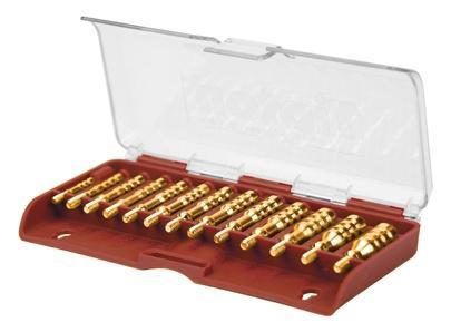 AOB Gun Cleaning Jags Patch Holders &amp; Patches AOB Tipton 13-Piece Solid Brass Jag Set