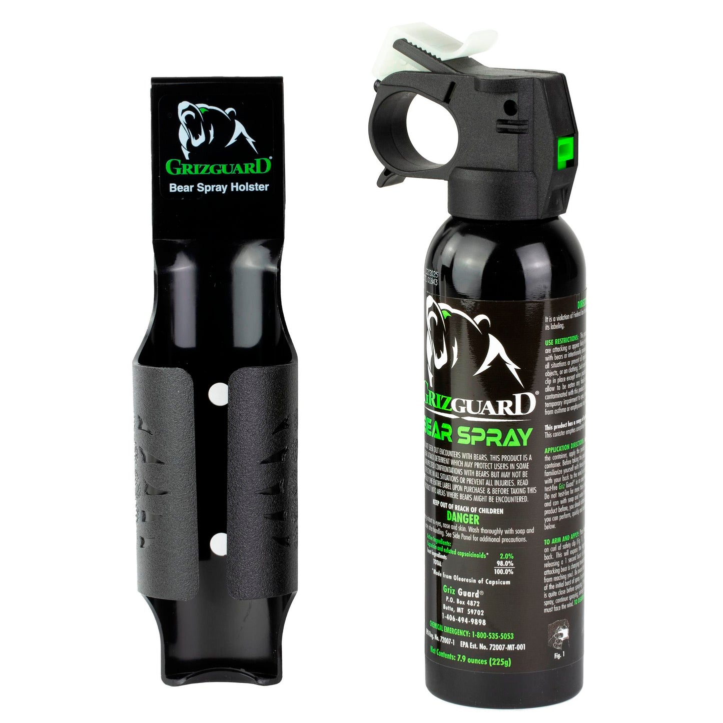 Personal Security Products Bear Safety Gear|Pepper Spray Personal Security Products Griz Guard Bear Spray with Holster 7.9 oz Shrink Wrap Retail Packaging