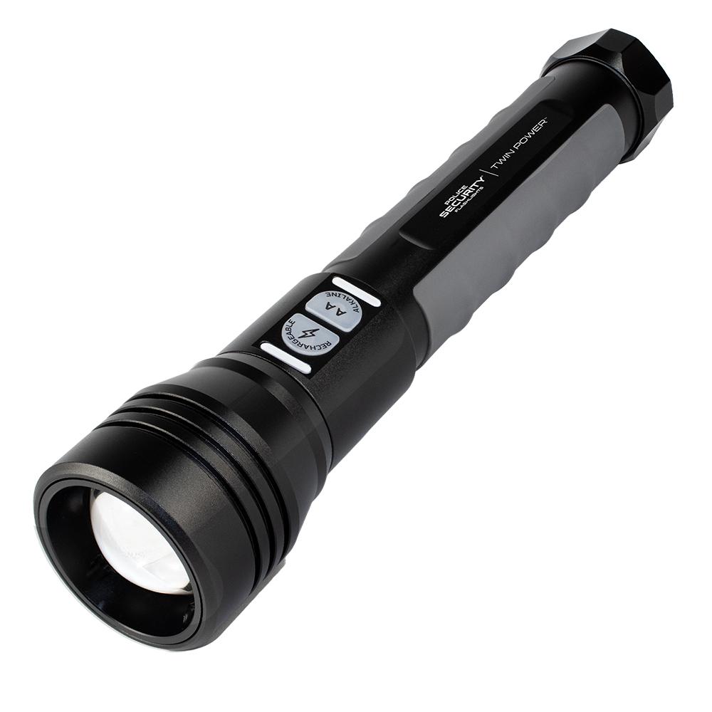 Police Security Flashlights Flashlights|Flashlights &amp; Accessories LB Marketing Inc DBA Police Security Flashlights Police Security Flashlights Twin Power Flashlight 2000 Lumens Black