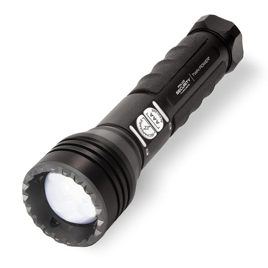 Police Security Flashlights Flashlights|Flashlights &amp; Accessories LB Marketing Inc DBA Police Security Flashlights Police Security Flashlight Twin Power Long Throw LED Flashlight 450 Lumens Black