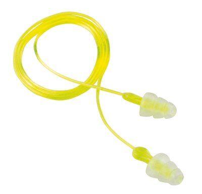 3M PELTOR Ear Plugs 3M PELTOR Peltor Sport Tri-Flange Corded Reusable Earplugs Neon Yellow 3 pair/pk
