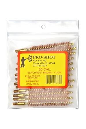 Pro-Shot Products Cleaning Brushes Mops and Swabs Pro-Shot Products Pro-Shot Benchrest Phosphorus Bronze Rifle Cleaning Brushes .30 cal 12/ct