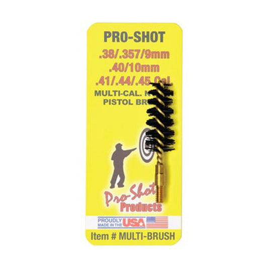 Pro-Shot Products Cleaning Brushes Mops and Swabs Pro-Shot Products Pro-Shot Nylon Pistol Bore Brush with Brass Core .38-.45 Multibrush