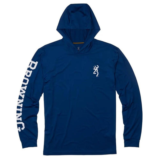 Browning Hoodies &amp; Sweatshirts Browning Hooded Long Sleeve Sun Shirt Navy M