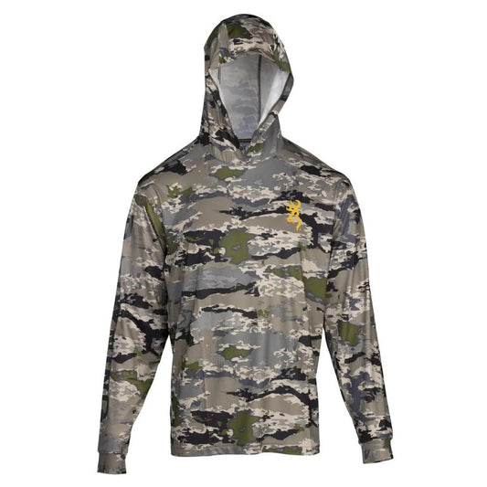 Browning Long Sleeve Shirts Browning Hooded Long Sleeve Tech Shirt Ovix Camo S