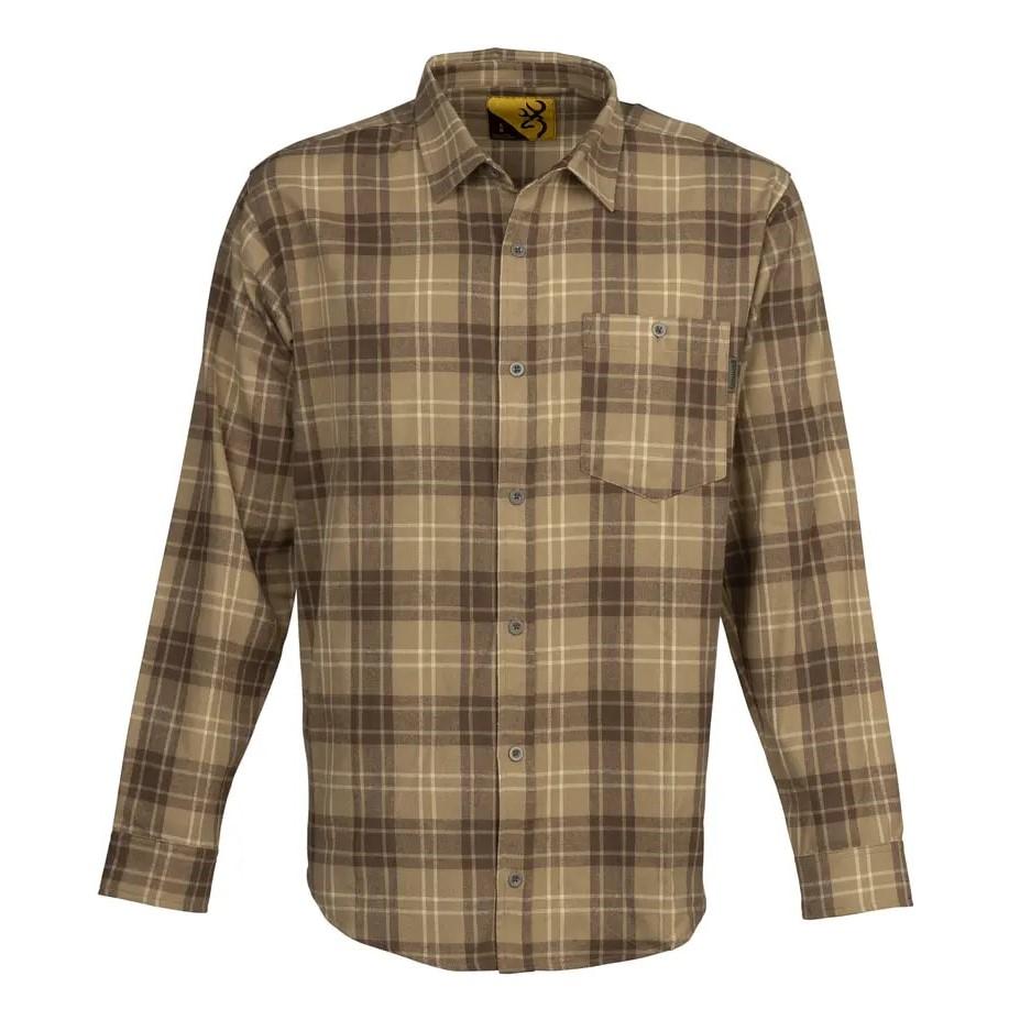 Browning Long Sleeve Shirts|Long Sleeve Shirts Browning Upland Flannel Long Sleeve Shirt Tan S