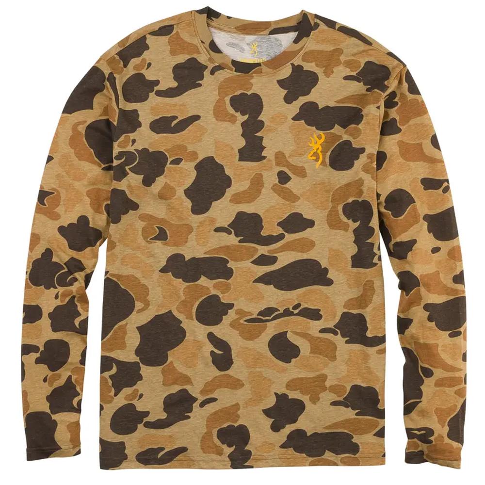Browning Long Sleeve Shirts|Long Sleeve Shirts Browning Wasatch Long Sleeve T-Shirt Vintage Tan Camo XL