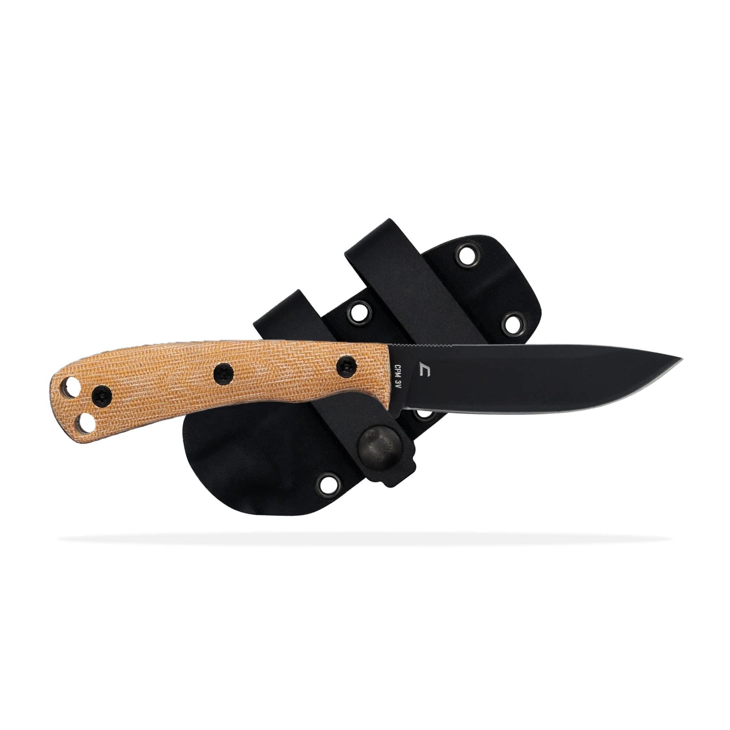 Shield Arms Knives Shield Arms Shield Arms Ascent Fixed Knife 3-3/5" Black Drop Point Blade Brown