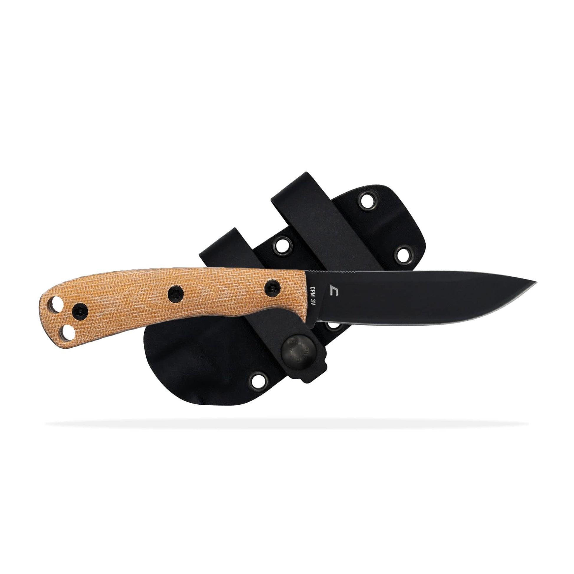 Shield Arms Knives Shield Arms Shield Arms Ascent Fixed Knife 3-3/5" Black Drop Point Blade Brown