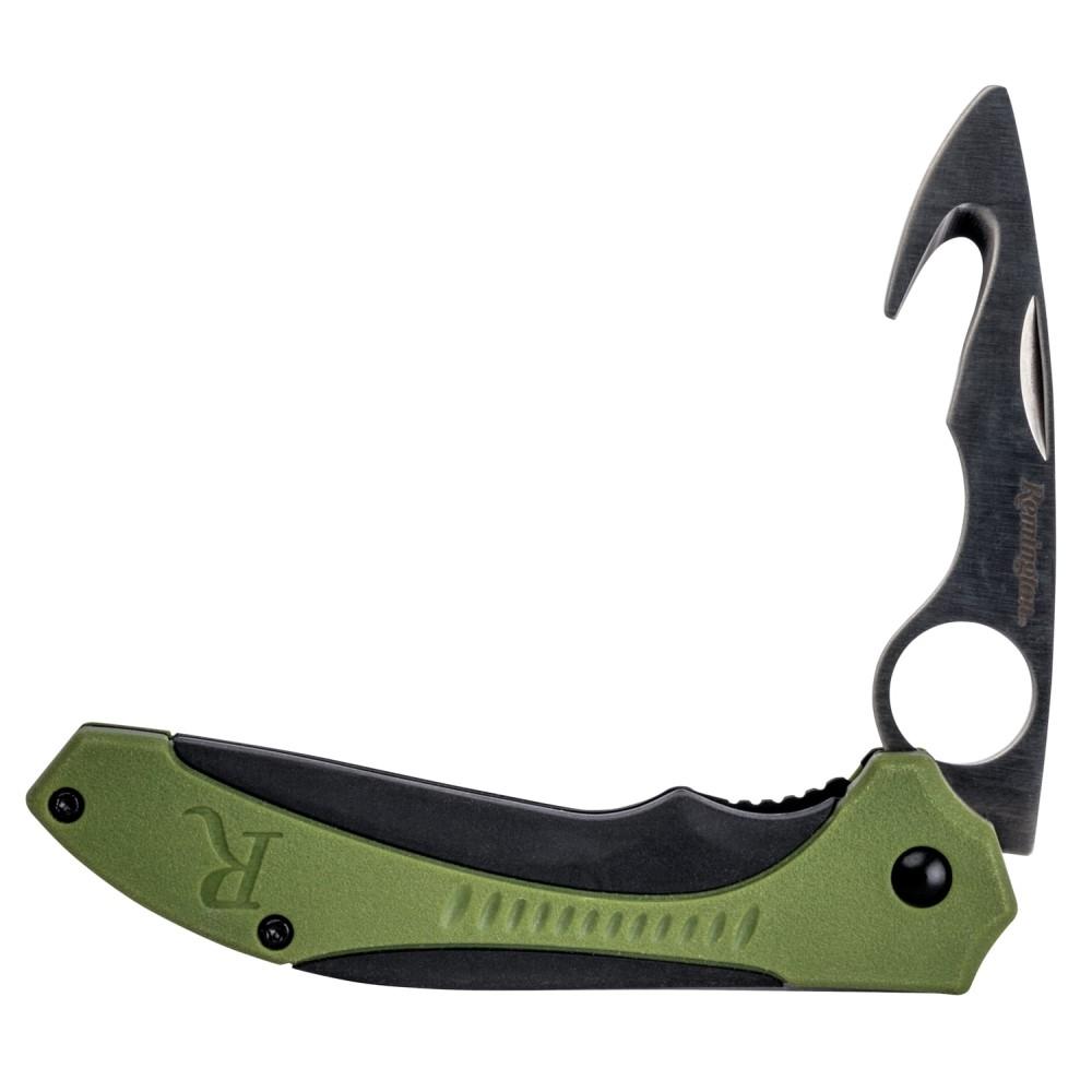 Remington Knives &amp; Edged Tools|Knives &amp; Edged Tools Remington  Remington Sportsman Folding Skinner Knife 3.25" Guthook OD Green and Black