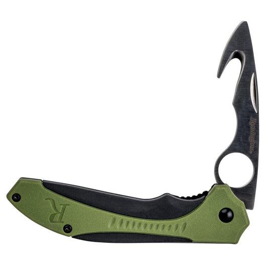 Remington Knives &amp; Edged Tools|Knives &amp; Edged Tools Remington  Remington Sportsman Folding Skinner Knife 3.25" Guthook OD Green and Black