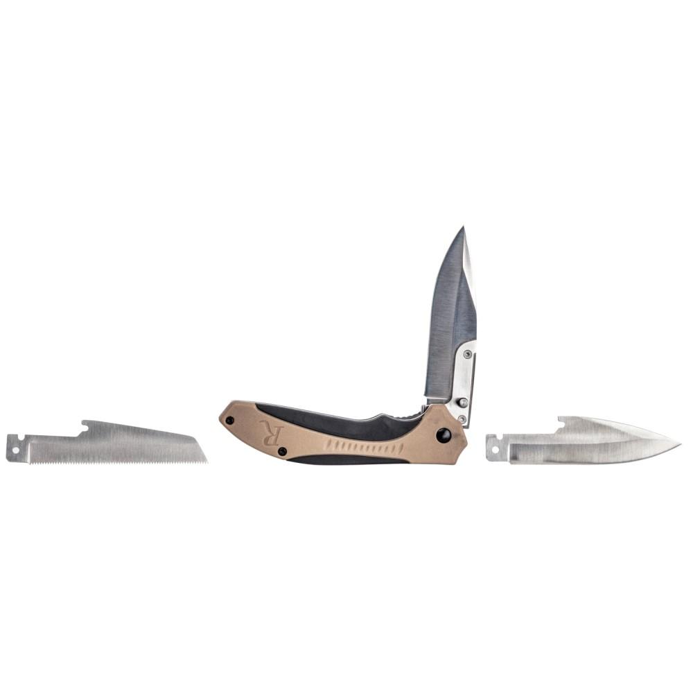 Remington Knives &amp; Edged Tools|Knives &amp; Edged Tools Remington  Remington RXB Liner Lock Folding Knife 4-1/2" Multi Blade Tan and Black